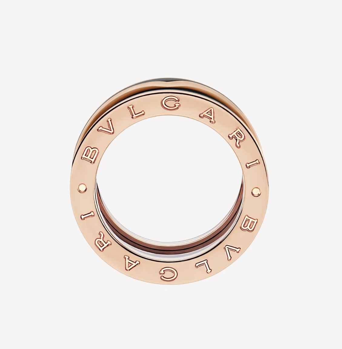 [⭐Hevara Jewelry]ZERO 1 TWO-BAND WITH MATTE BLACK CERAMIC PINK GOLD RING