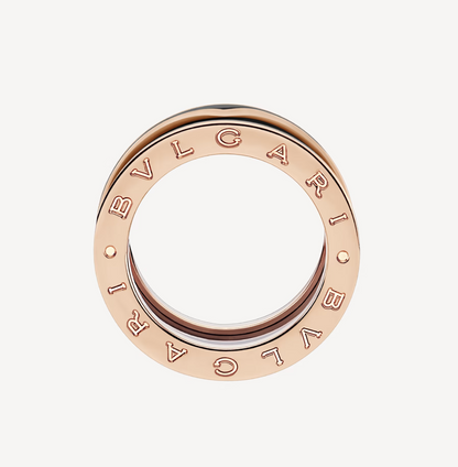 [⭐Hevara Jewelry]ZERO 1 TWO-BAND WITH MATTE BLACK CERAMIC PINK GOLD RING
