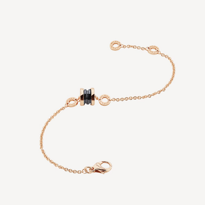 [⭐Hevara Jewelry]ZERO 1 SOFT PINK GOLD AND BLACK CERAMIC BRACELET