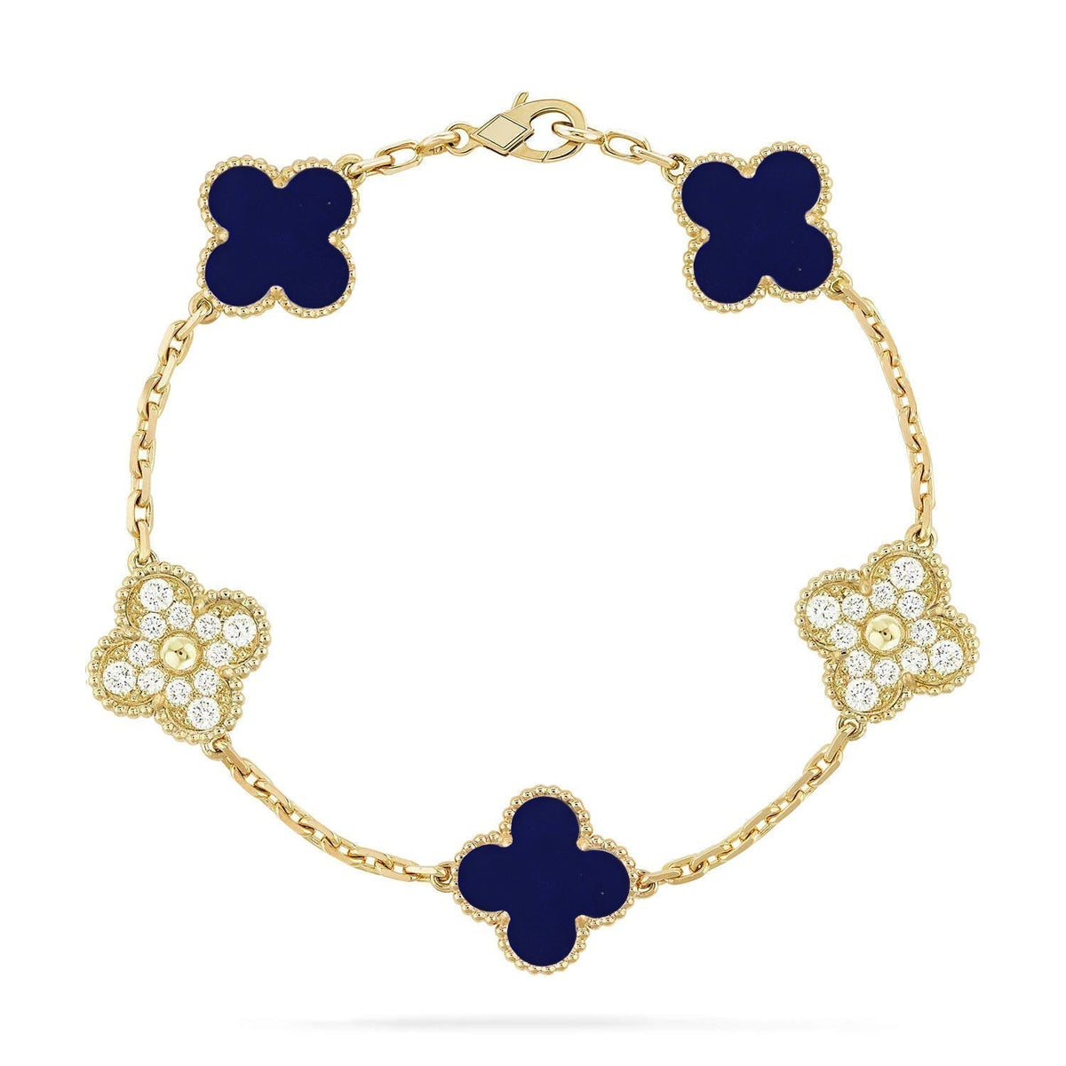 [⭐Hevara Jewelry]CLOVER 5 MOTIF LAPIS LAZULI BRACELET COLLECTION