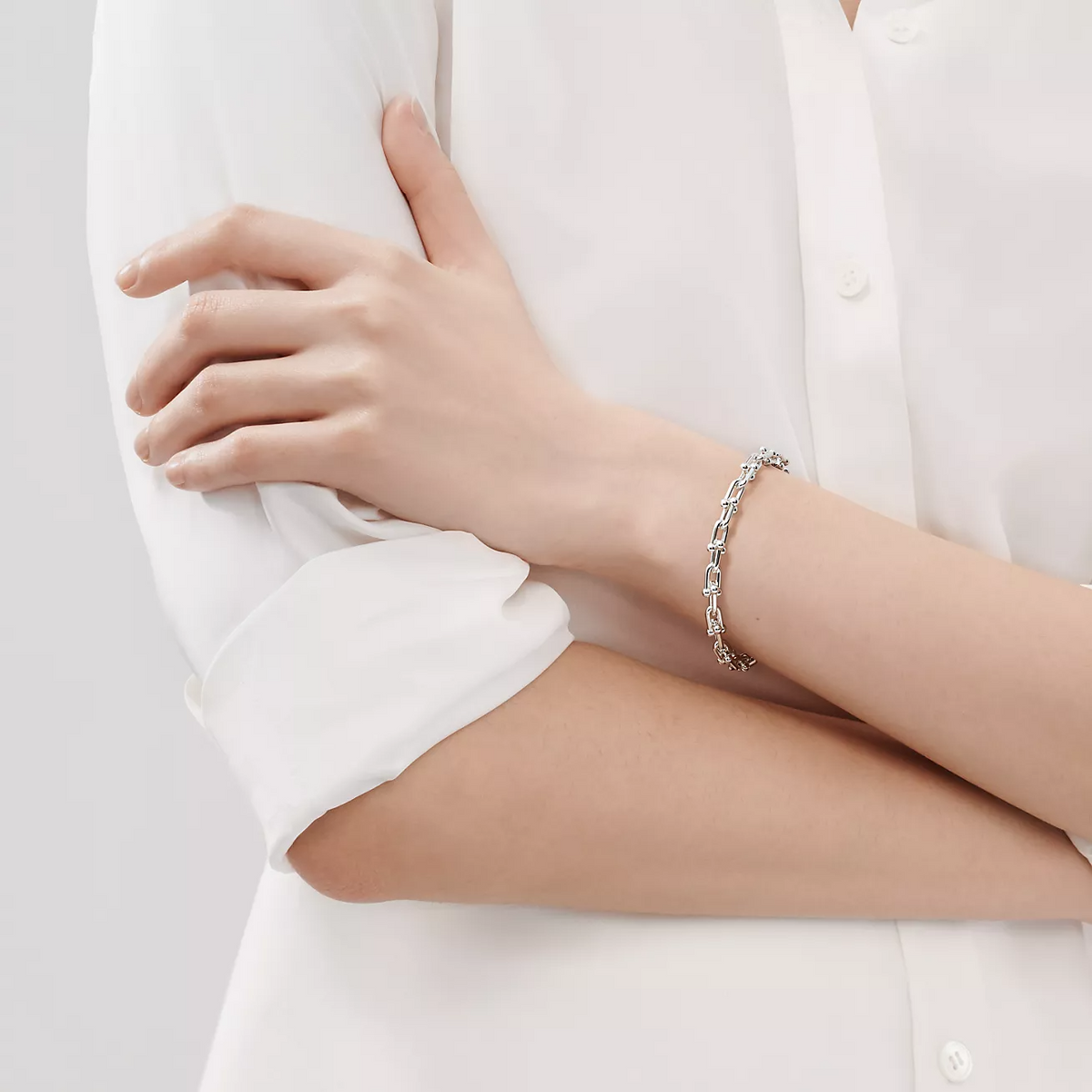 [Hevara Jewelry]HARDWEAR SMALL LINK 26 MOTIF SILVER BRACELET