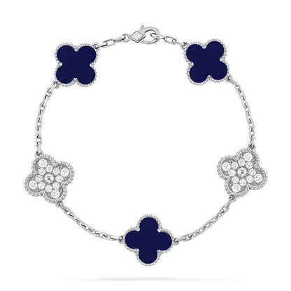 [⭐Hevara Jewelry]CLOVER 5 MOTIF LAPIS LAZULI BRACELET COLLECTION