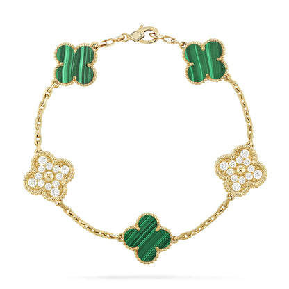 [⭐Hevara Jewelry] CLOVER 5 MOTIF MALACHITE BRACELET COLLECTION
