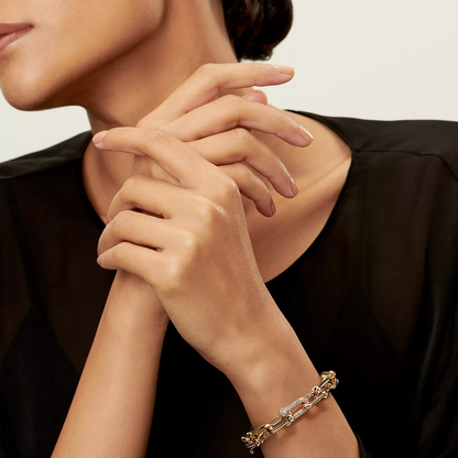 [Hevara Jewelry]HARDWEAR LARGE LINK GOLD DIAMOND BRACELET