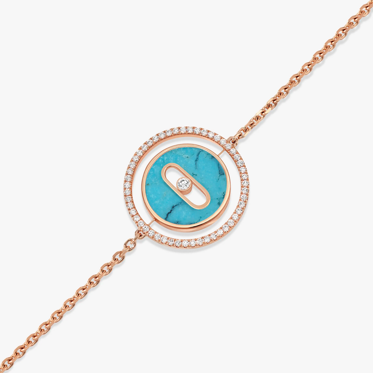 [⭐Hevara Jewelry]Demo MOVE TURQUOISE PINK GOLD DIAMOND BRACELET