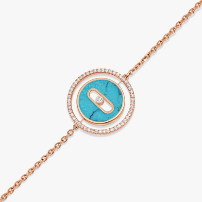 [⭐Hevara Jewelry]Demo MOVE TURQUOISE PINK GOLD DIAMOND BRACELET