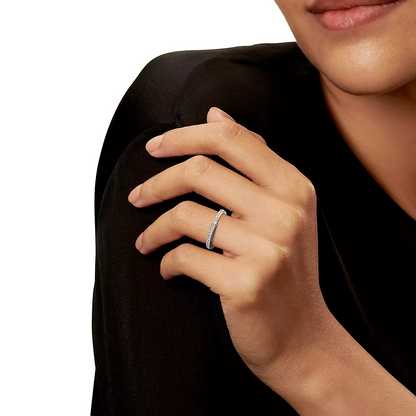 [Hevara Jewelry]LOCK RING SILVER DIAMOND PAVED