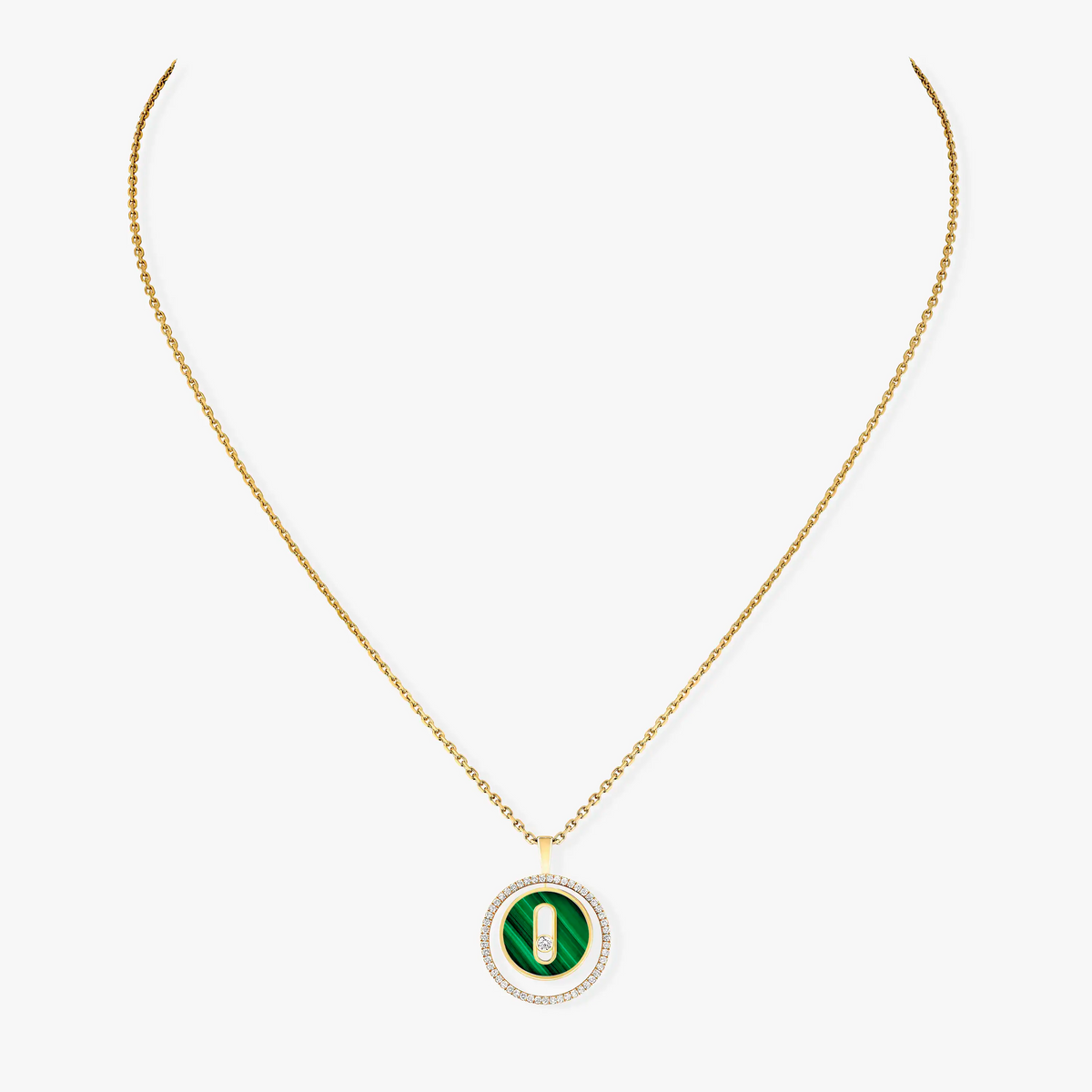 [⭐Hevara Jewelry]Demo MOVE 1 DIAMOND MALACHITE GOLD DIAMOND NECKLACE