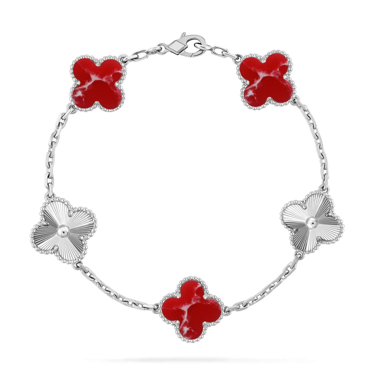 [⭐Hevara Jewelry]CLOVER 5 MOTIF RED PATTERN BRACELET COLLECTION