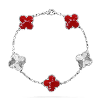 [⭐Hevara Jewelry]CLOVER 5 MOTIF RED PATTERN BRACELET COLLECTION
