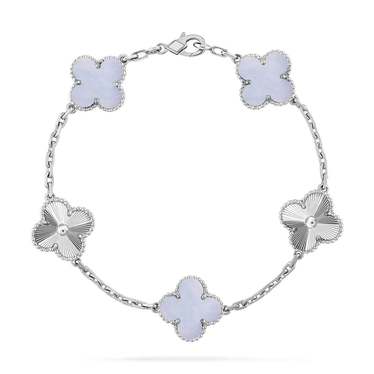 [⭐Hevara Jewelry] CLOVER 5 MOTIF PURPLE CHALCEDONY BRACELET COLLECTION
