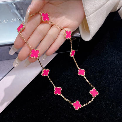 [⭐Hevara Jewelry]CLOVER 10 MOTIFS  NEW BUBBLE PINK ENAMEL