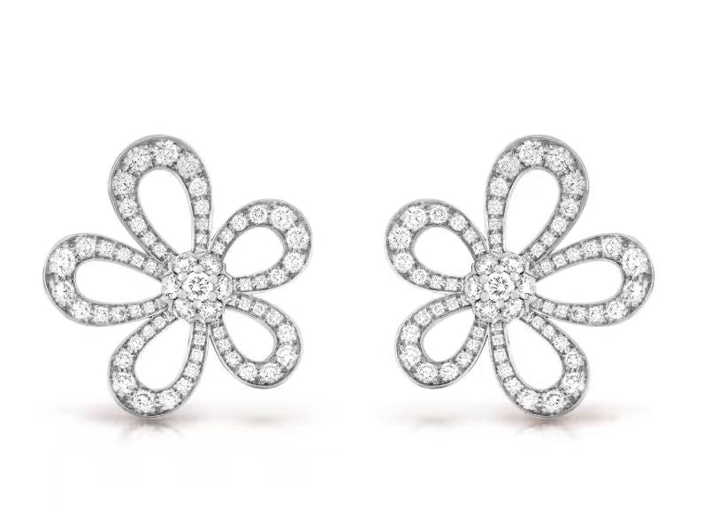 [⭐Hevara Jewelry]FLOWERLACE EARRINGS FULL DIAMONDS