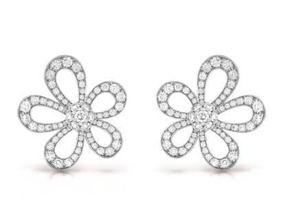 [⭐Hevara Jewelry]FLOWERLACE EARRINGS FULL DIAMONDS