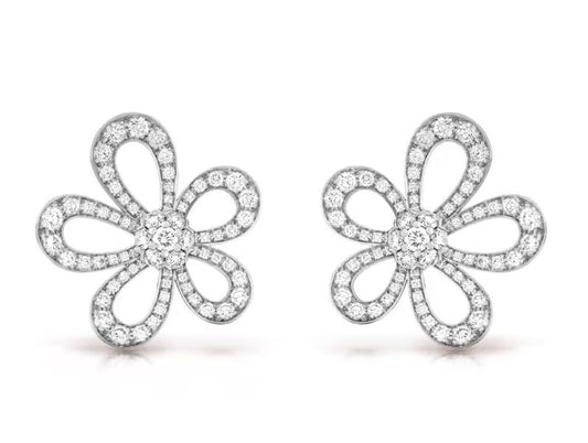 [⭐Hevara Jewelry]FLOWERLACE EARRINGS FULL DIAMONDS