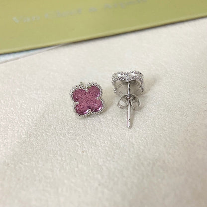 [⭐Hevara Jewelry]2026 NEW MINI CLOVER 1 MOTIF  BUBBLE PINK ENAMEL