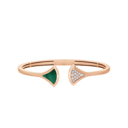 [⭐Hevara Jewelry]DREAM BRACELET OPEN MALACHITE PINK GOLD