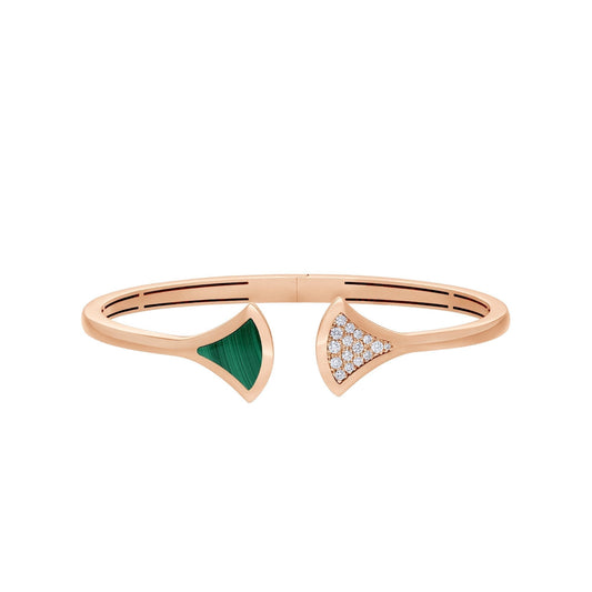 [⭐Hevara Jewelry]DREAM BRACELET OPEN MALACHITE PINK GOLD