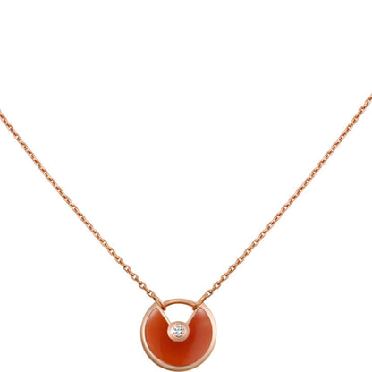 [⭐Hevara Jewelry]AMULETTE GOLD CARNELIAN ONYX NECKLACE