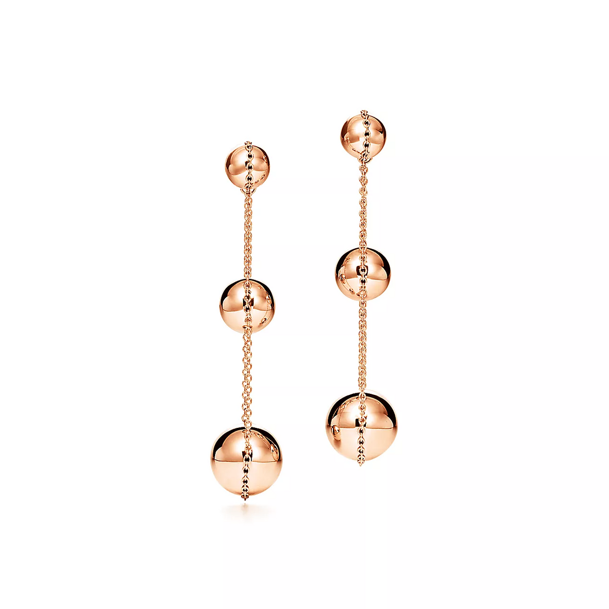 [Hevara Jewelry]TRIPLE DROP PINK GOLD EARRINGS