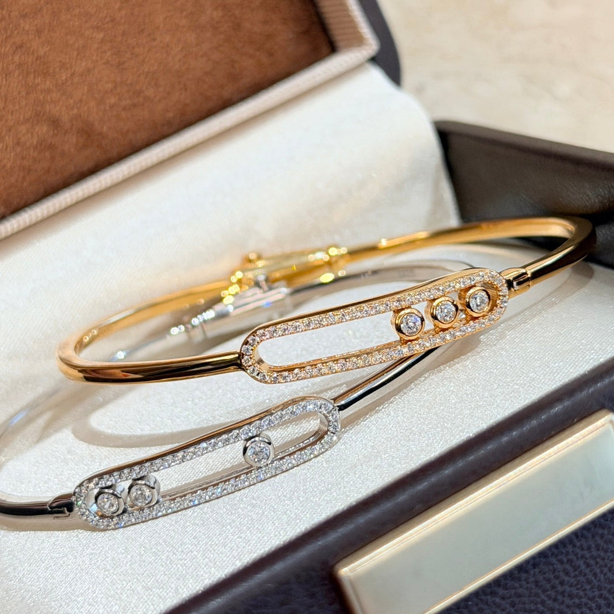 [⭐Hevara Jewelry]Move Pavé Diamond Bangle Bracelet M