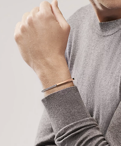 [Hevara Jewelry]LOCK BRACELET ROSE AND WHITE GOLD DIAMOND