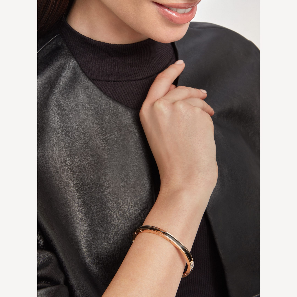 [⭐Hevara Jewelry]ZERO 1 PINK GOLD WITH BLACK CERAMIC BRACELET