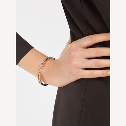 [⭐Hevara Jewelry]ZERO 1 SPIRAL AND PAVED DIAMOND GOLD BRACELET