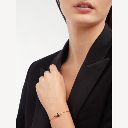 [⭐Hevara Jewelry]ZERO 1 SOFT PINK GOLD AND BLACK CERAMIC BRACELET