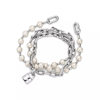 [Hevara Jewelry]PEARL LOCK SILVER BRACELET