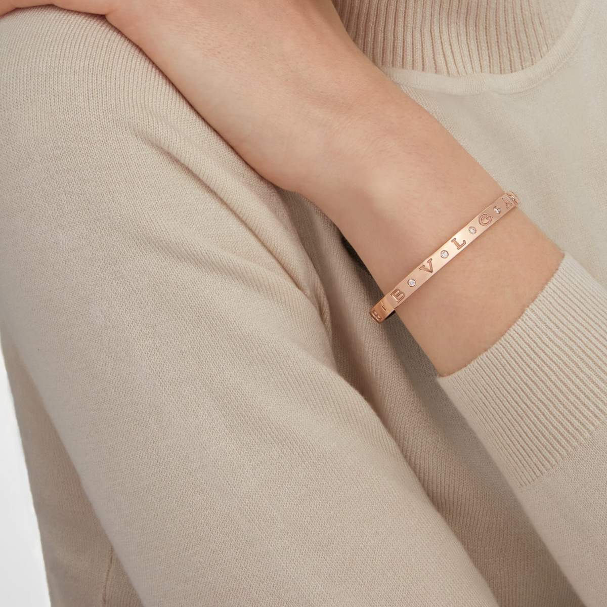 [⭐Hevara Jewelry]ZERO 1 PINK GOLD 12 DIAMONDS BRACELET