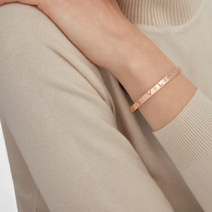 [⭐Hevara Jewelry]ZERO 1 PINK GOLD 12 DIAMONDS BRACELET
