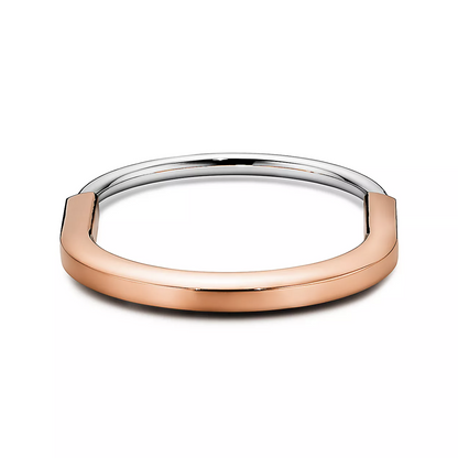 [Hevara Jewelry]LOCK BRACELET ROSE AND WHITE GOLD