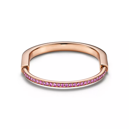 [Hevara Jewelry]LOCK BRACELET ROSE DIAMOND PINK GOLD
