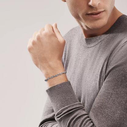 [Hevara Jewelry]HARDWEAR SMALL LINK 26 MOTIF SILVER BRACELET