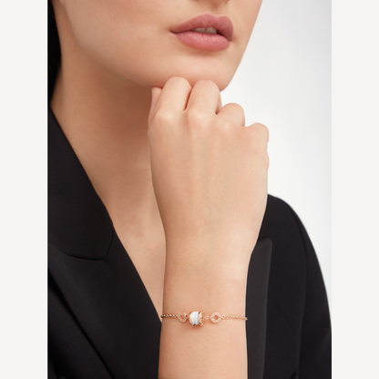 [⭐Hevara Jewelry]ZERO 1 SOFT PINK GOLD AND WHITE CERAMIC BRACELET