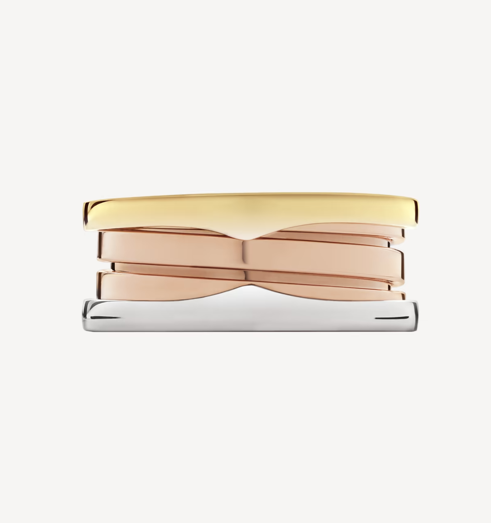 [⭐Hevara Jewelry]ZERO 1 THREE-BAND ROSE WHITE AND YELLOW RING