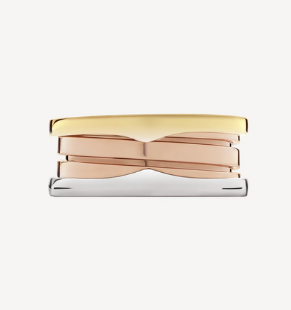 [⭐Hevara Jewelry]ZERO 1 THREE-BAND ROSE WHITE AND YELLOW RING