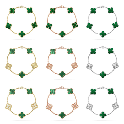 [⭐Hevara Jewelry] CLOVER 5 MOTIF MALACHITE BRACELET COLLECTION