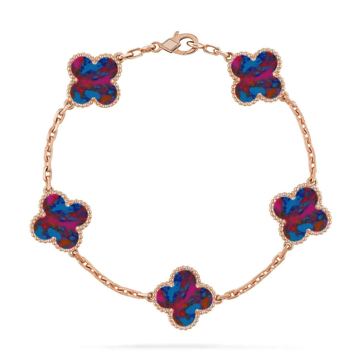[⭐Hevara Jewelry]CLOVER 5 MOTIF COLOR GEMSTONES BRACELET COLLECTION