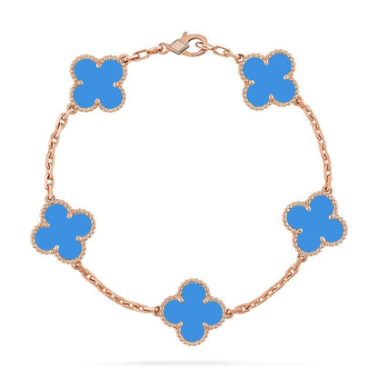 [⭐Hevara Jewelry] CLOVER 5 MOTIF BLUE AGATE BRACELET COLLECTION