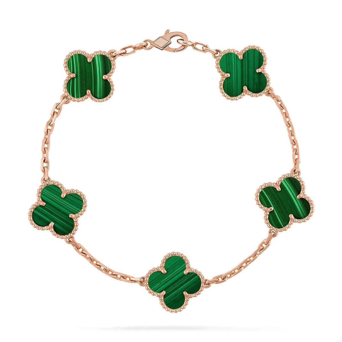 [⭐Hevara Jewelry] CLOVER 5 MOTIF MALACHITE BRACELET COLLECTION
