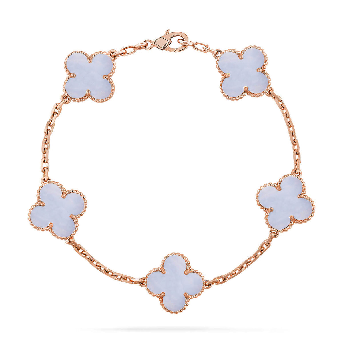[⭐Hevara Jewelry] CLOVER 5 MOTIF PURPLE CHALCEDONY BRACELET COLLECTION