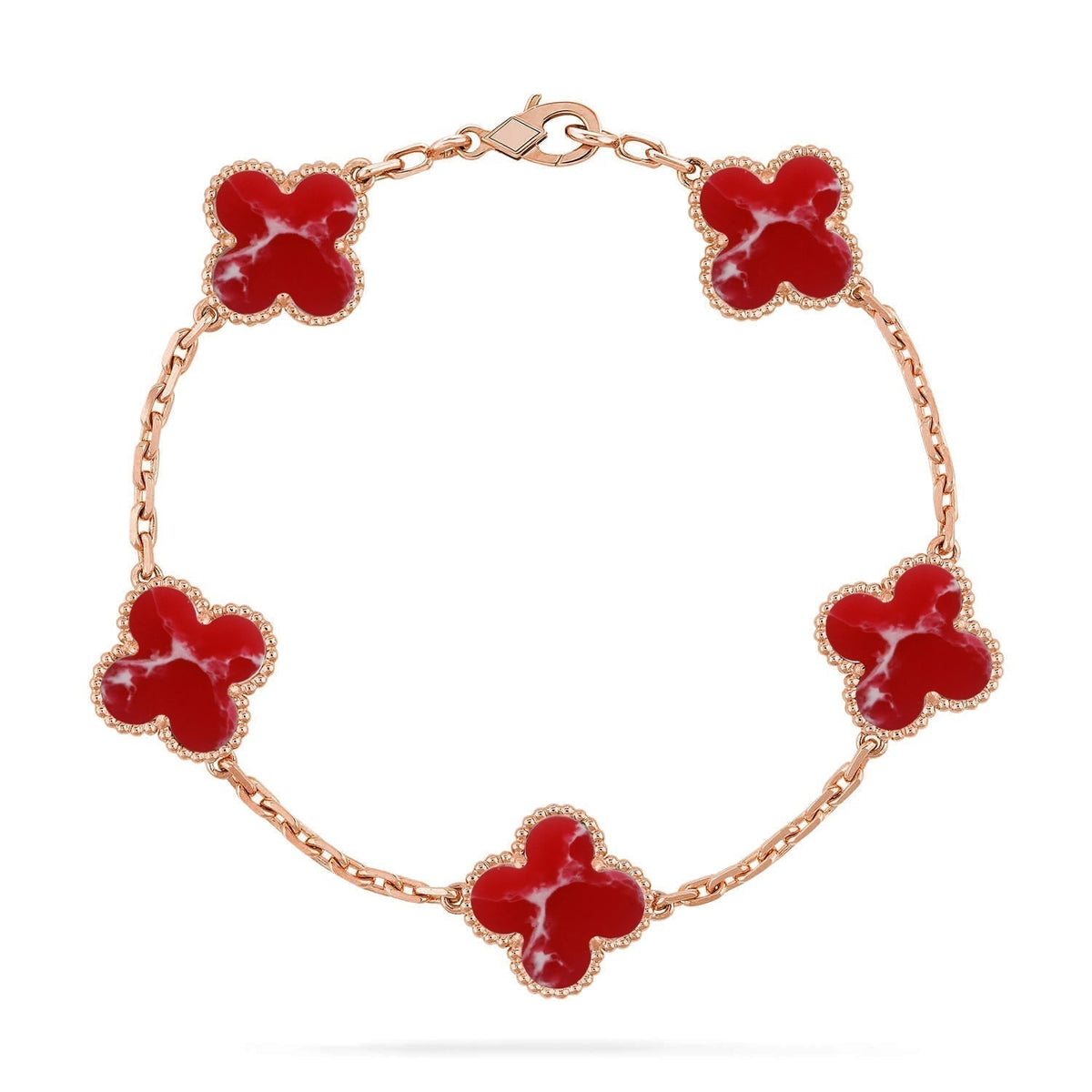 [⭐Hevara Jewelry]CLOVER 5 MOTIF RED PATTERN BRACELET COLLECTION