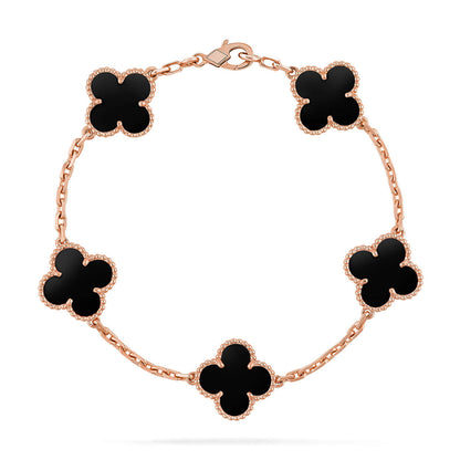 [⭐Hevara Jewelry] CLOVER 5 MOTIF ONYXS BRACELET COLLECTION