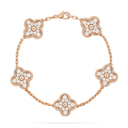 [⭐Hevara Jewelry] CLOVER 5 MOTIF FULL DIAMOND BRACELET COLLECTION