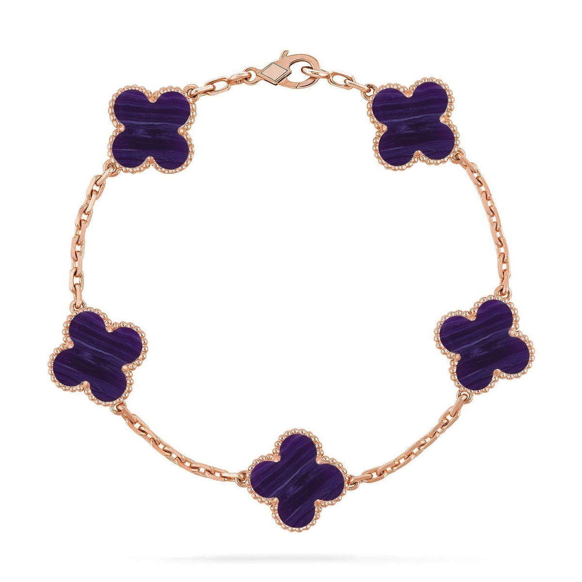 [⭐Hevara Jewelry]CLOVER 5 MOTIF PURPLE STRIPES BRACELET COLLECTION