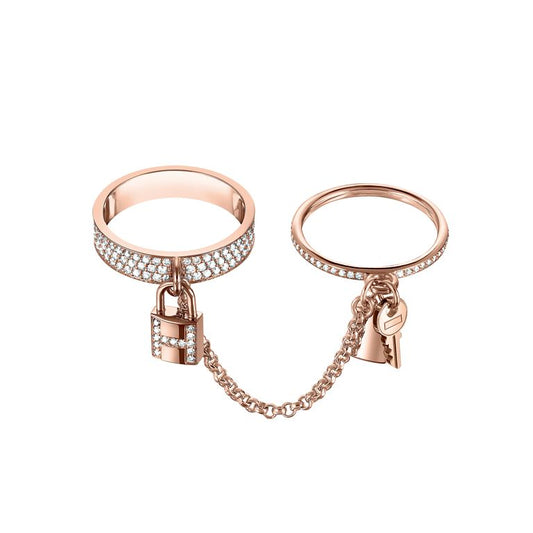 [⭐Hevara Jewelry]HM KELLY CLOCHETTE DOUBLE RING IN  WITH DIAMONDS