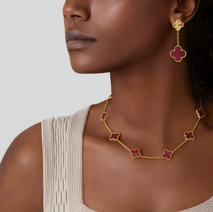 [⭐Hevara Jewelry]CLOVER 10 MOTIFS  NEW BUBBLE PINK ENAMEL