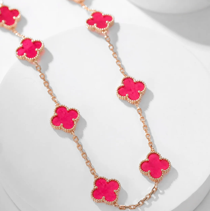 [⭐Hevara Jewelry]CLOVER 10 MOTIFS  NEW BUBBLE PINK ENAMEL